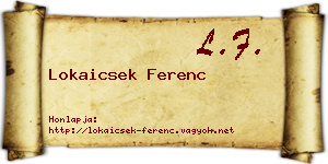 Lokaicsek Ferenc névjegykártya